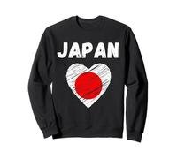 Drapeau du Japon avec cœur et Drapeau du Japon Sweatshirt