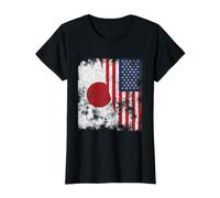 Drapeau du Japon USA Vieilli - Demi américain T-Shirt Graphique avec Valeur