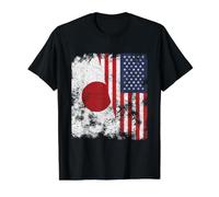 Drapeau du Japon USA Vieilli - Demi américain T-Shirt Graphique avec Valeur