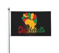 Drapeau du jour de la liberté du poing du dix-neuvième juin 3x5 pieds double face en plein air pour les événements de célébration Décoration de fête de vacances Bannière en polyester Drapeaux de signe