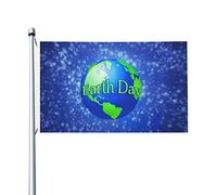 Drapeau du jour de la planète terre 0,9 x 1,5 m Double face extérieur ferme cour signe jardin drapeau décoratif avec œillets en laiton