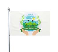 Drapeau du jour de la terre 3x5 pieds Double face en plein air pour les événements de célébration décoration de fête de vacances bannière en Polyester drapeaux de signe de cour