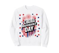 Drapeau du Jour de l'indépendance du Liberia Vieilli avec Feux d'artifice Sweatshirt