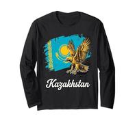Drapeau du Kazakhstan Aigle Symbole National Manche Longue
