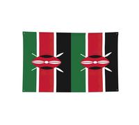 Drapeau du Kenya - Bannière décorée à quatre trous - Pour intérieur et extérieur - Décoration amusante - Cadeau idéal