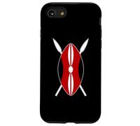 Drapeau du Kenya Bouclier Massaï Kenyan Lance Fière Afrique Coque pour iPhone SE (2020) / 7/8