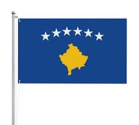 Drapeau du Kosovo double face 91 x 152 cm Drapeau extérieur lourd triple couche double face 91 x 152 cm Bannière de jardin en polyester
