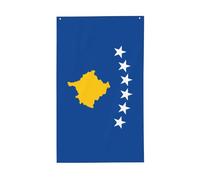 Drapeau du Kosovo - Drapeau décoratif d'extérieur - 0,9 x 1,5 m - Bannière verticale en polyester - Convient pour une utilisation en extérieur