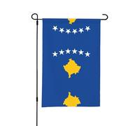 Drapeau du Kosovo - Drapeaux de jardin saisonniers double face - 30,5 x 45,7 cm - Décoration extérieure pour Pâques - St Patrick