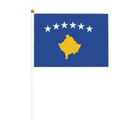 Drapeau du Kosovo imprimé à main, drapeau double face léger pour une installation instantanée et un impact élevé