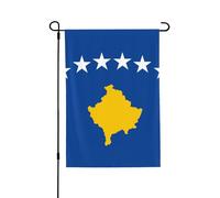 Drapeau du Kosovo résistant aux intempéries double face 71 x 102 cm, bannière décorative saisonnière pour jardin, cour et porche