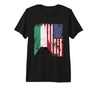 Drapeau du Koweït USA Vieilli - Demi américain T-Shirt Haut de Gamme