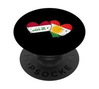 Drapeau du Kurdistan Irak en Forme de cœur Fierté kurde irakienne PopSockets PopGrip Adhésif