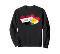 Drapeau du Kurdistan Irak en Forme de cœur Fierté kurde irakienne Sweatshirt