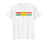 Drapeau du Kurdistan Motif Soleil kurde Vieilli Vintage T-Shirt