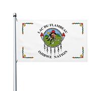 Drapeau du Lac Du Flambeau Drapeaux de la Nation Ojibwe 0,9 x 1,5 m Drapeau de décoration extérieure Bannière légère Drapeaux de fête à la maison Yard 3 x 5 drapeaux