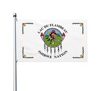 Drapeau du Lac Du Flambeau Drapeaux de la Nation Ojibwe 0,9 x 1,5 m Drapeau de décoration extérieure Bannière légère Drapeaux de fête à la maison Yard 3 x 5 drapeaux