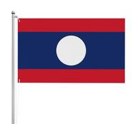 Drapeau du Laos double face 91 x 152 cm Drapeau extérieur lourd triple couche double face 91 x 152 cm Bannière de jardin en polyester
