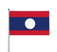 Drapeau du Laos en polyester pour la maison, l'extérieur, l'intérieur, toutes saisons, 0,9 x 1,5 m, couleurs vives