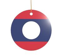 Drapeau du Laos personnalisé pour cadeaux de mariage, Mr & Mrs Décoration de Noël en acrylique pour jeunes mariés et couples