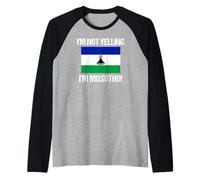 Drapeau du Lesotho avec Inscription « I'm Not Yelling Mosotho » Manche Raglan