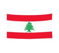 Drapeau du Liban - Bannière décorative pour l'extérieur et l'intérieur - Avec 4 œillets métalliques - Pour créer une atmosphère festive