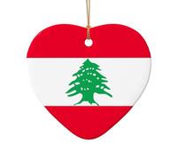 Drapeau du Liban Décoration de Noël - Décoration de sapin de Noël, cadeau festif, cadeau pour les amis