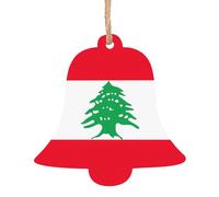Drapeau du Liban Décorations de Noël en bois à suspendre pour sapin de Noël Décoration de fête de Noël