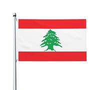 Drapeau du Liban - Drapeau de jardin double face - 90 x 150 cm - Convient pour une utilisation toute l'année, pour décorer les porches, balcons et terrasses - Mât non inclus.