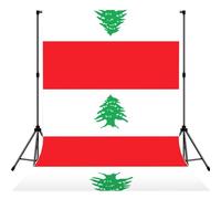 Drapeau du Liban Impression Photographie Fond Rideau avec Poche Supérieure pour Studio Portrait et Enregistrement Vidéo