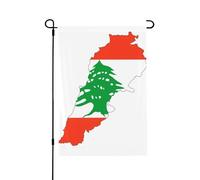 Drapeau du Liban imprimé carte cour jardin bannière polyester double face drapeau extérieur moderne vacances extérieur décoration cadeau