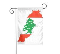 Drapeau du Liban imprimé carte de Noël panneau de cour 30,5 x 45,7 cm double face extérieur arbre de Noël hiver cour drapeau décoratif