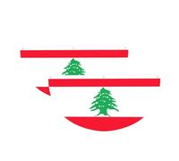 Drapeau du Liban imprimé léger semi-circulaire Bannière d'extérieur Décorations de fête