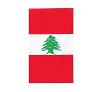 Drapeau du Liban imprimé pour l'extérieur - Pour toutes les saisons - Motif simple face - Pour cour, porche, terrasse