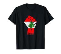 Drapeau du Liban Resist Poing du Liban Révolution Protest Mars T-Shirt