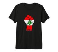 Drapeau du Liban Resist Poing du Liban Révolution Protest Mars T-Shirt Haut de Gamme