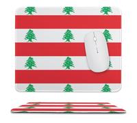 Drapeau du Liban Tapis De Souris Antidérapante Tapis Souris Bords Cousus Mouse Pad pour Maison Gamer Bureau 25X30Cm