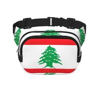 Drapeau du Liban Unisexe Réglable Taille Carré Double Couche Sac Ceinture Sac pour Activités de Plein Air Voyage Course Randonnée, Noir , Taille unique