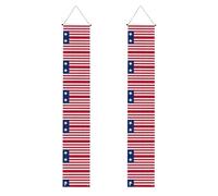 Drapeau du Libéria Bannière décorative de porche (verticale) - Bannière de bienvenue adaptée pour une suspension en extérieur - 30 x 188 cm