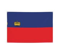 Drapeau du Liechtenstein - Bannière de vacances imprimée - Décorations de fête adaptées pour les fêtes de vacances et les cérémonies - 180,3 x 119,4 cm