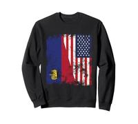Drapeau du Liechtenstein USA Vieilli - Demi américain Sweatshirt