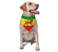 Drapeau du Lion De Juda D'Éthiopie Bandanas Chien Chats Ajustable Triangle pour Chiens Lavable Foulard pour Chien Petite, Moyenne Et Grande Taille