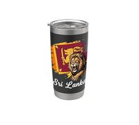 Drapeau du Lion rugissant du Sri Lanka Fierté nationale Gobelet isotherme en acier inoxydable double paroi