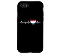 Drapeau du Luxembourg Motif battements de cœur Fiers patrimoines luxembourgeois Coque pour iPhone SE (2020) / 7 / 8
