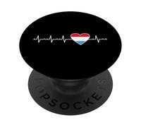 Drapeau du Luxembourg Motif battements de cœur Fiers patrimoines luxembourgeois PopSockets PopGrip Adhésif