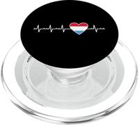 Drapeau du Luxembourg Motif battements de cœur Fiers patrimoines luxembourgeois PopSockets PopGrip pour MagSafe
