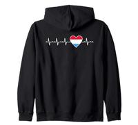 Drapeau du Luxembourg Motif battements de cœur Fiers patrimoines luxembourgeois Sweat à Capuche