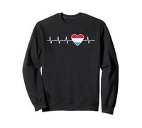Drapeau du Luxembourg Motif battements de cœur Fiers patrimoines luxembourgeois Sweatshirt