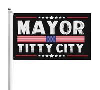Drapeau du maire de Titty City, 90 x 150 cm, 3 plis, noir