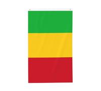 Drapeau du Mali 0,9 x 1,5 m. Imprimé double face, vertical, tissu 100 % polyester, couleurs vives et durables.